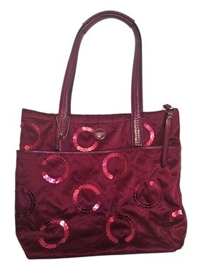 Coach Poppy Sequin Tote – Passion Berry Unused | Y2K Statement Bag